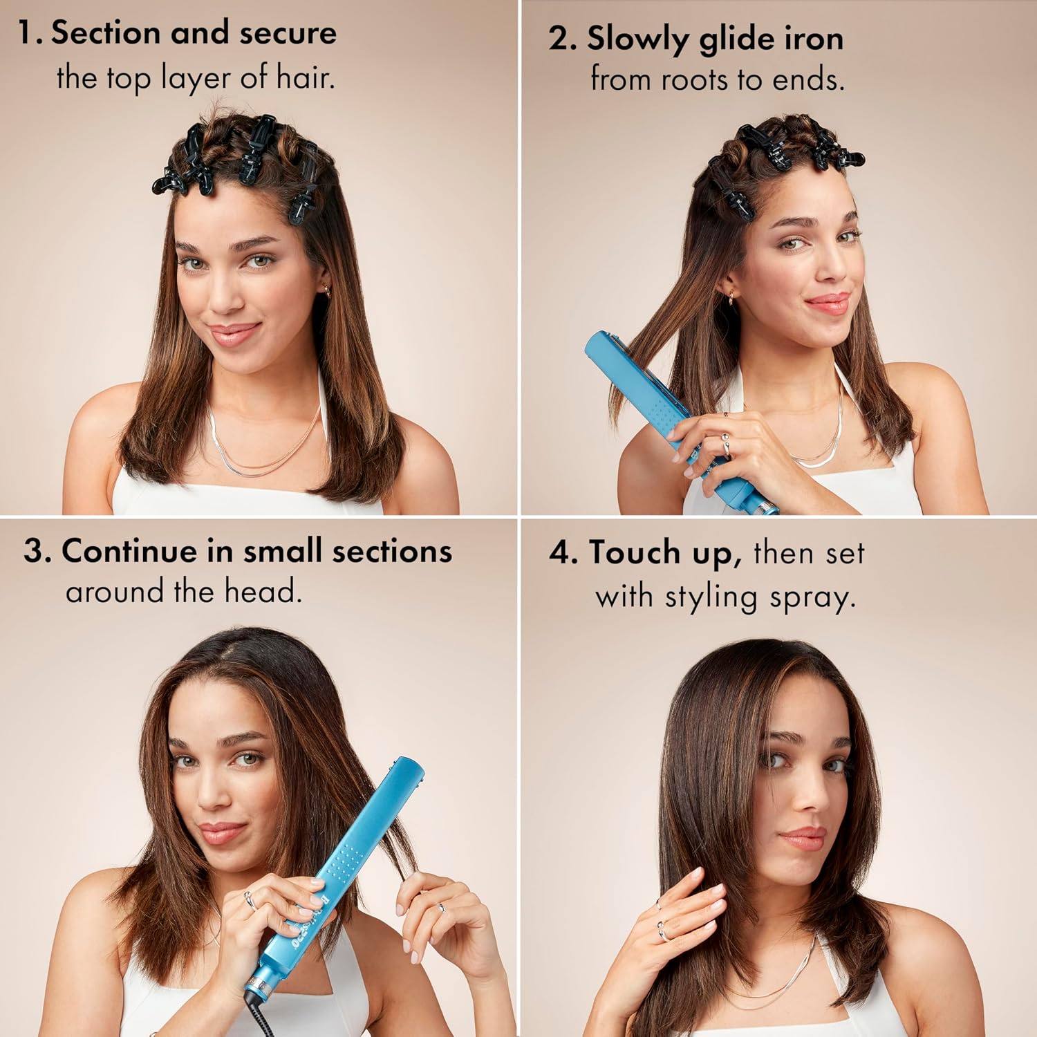 Nano Titanium Ionic Hair Straightener, Professional Flat Iron for All Hair Types