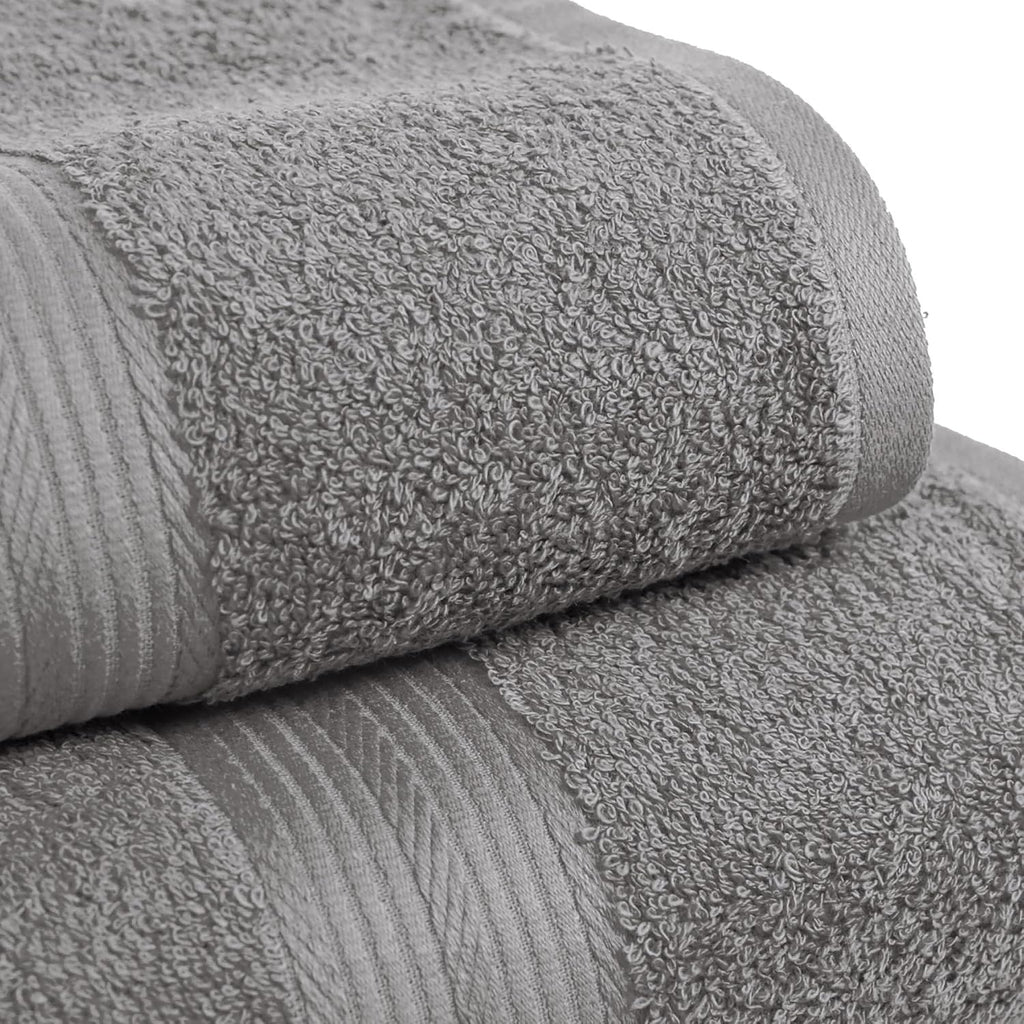 6-Piece Fade-Resistant 100% Cotton Towel Set for Bathroom, Soft and Absorbent, 2 Bath Towels, 2 Hand Towels, 2