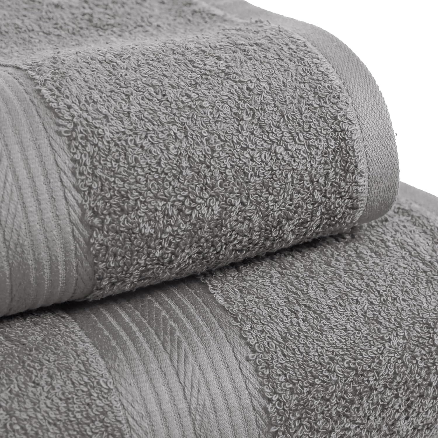 6-Piece Fade-Resistant 100% Cotton Towel Set for Bathroom, Soft and Absorbent, 2 Bath Towels, 2 Hand Towels, 2