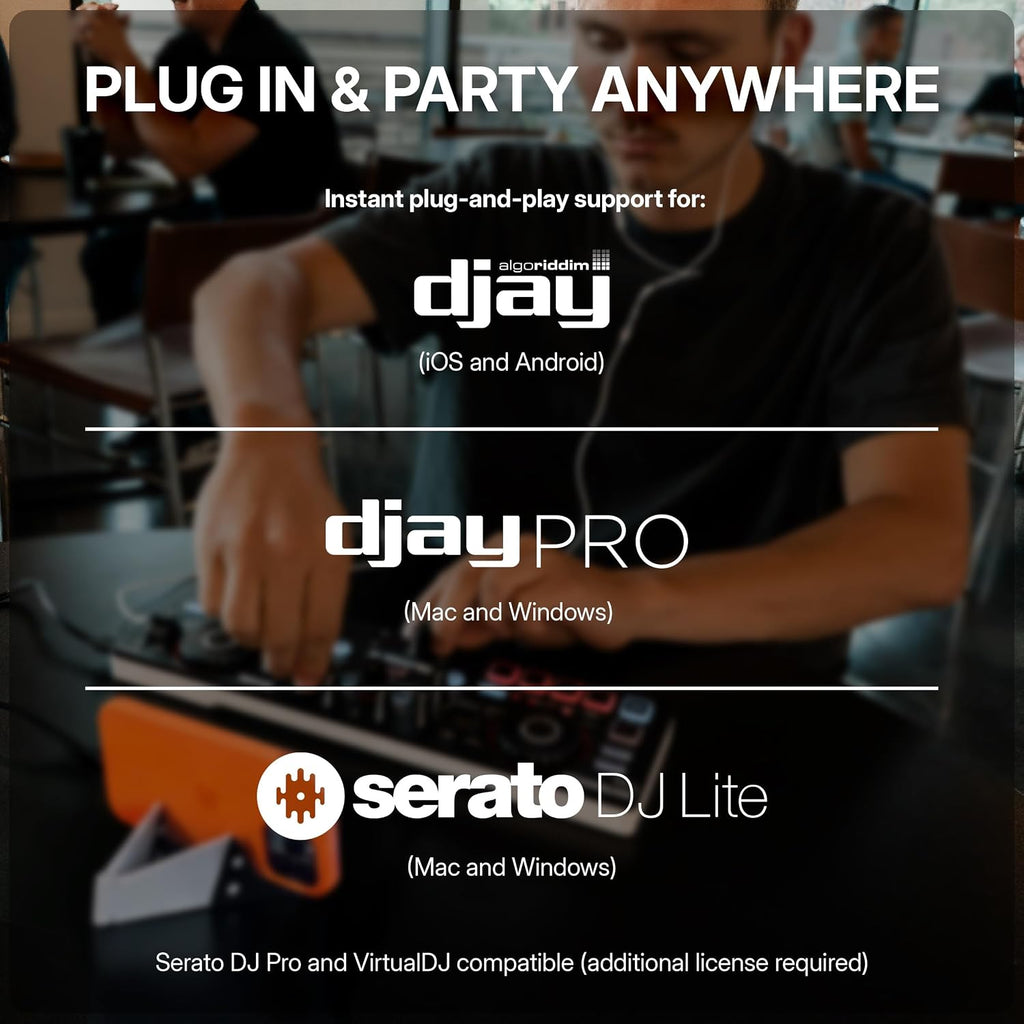 MixTrack Go Compact Bluetooth DJ Controller with Stems Control | 2-Deck DJ Mixer, for Beginners & Mobile DJs, Smart
