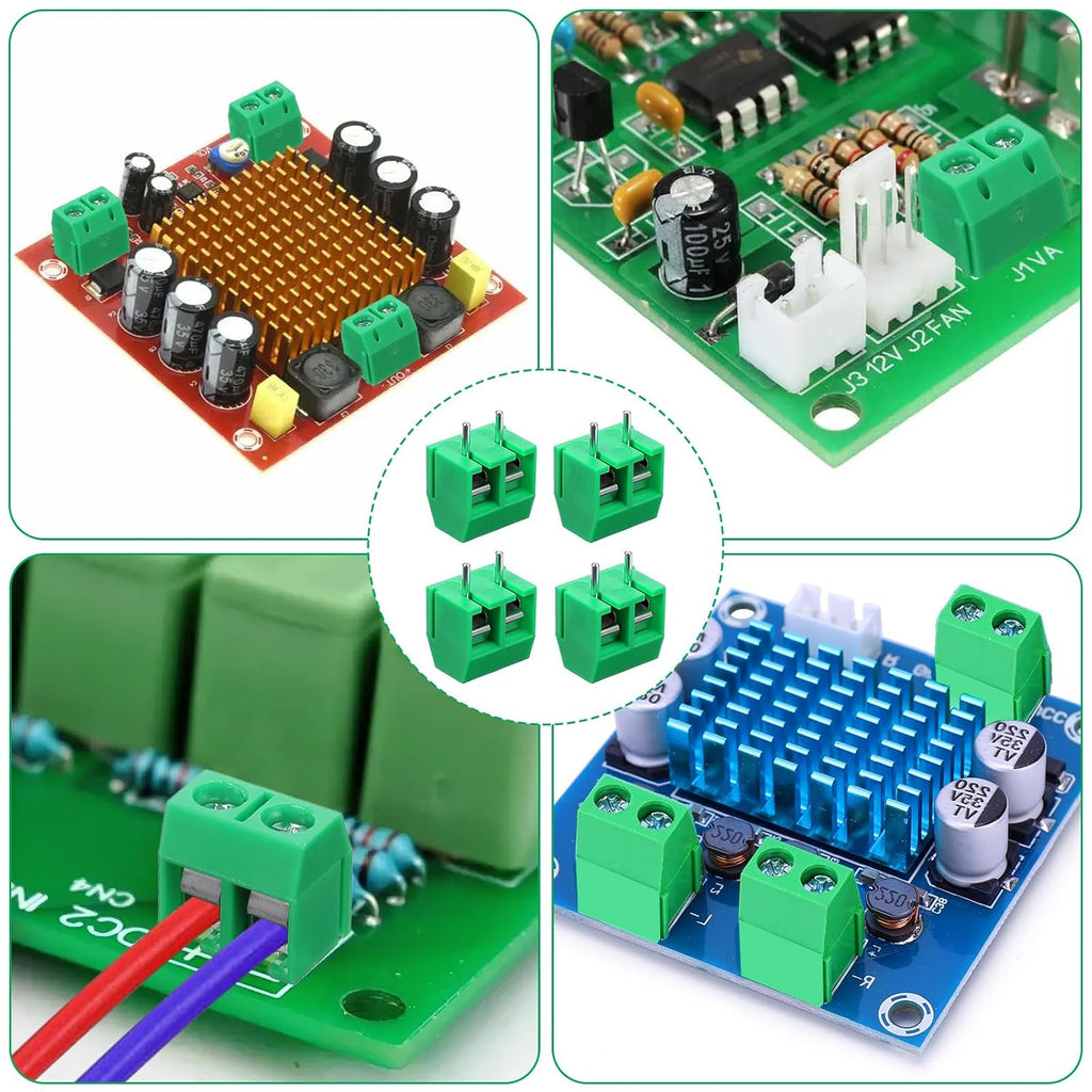 20 Pcs 5mm 2 Pin Screw Terminal Block Circuit Board Connectors PCB Terminal Block Mount for Cable 300V 10A