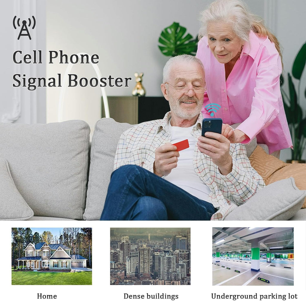 Cell Phone Signal Booster for Home Office - for Verizon, AT&T, T-Mobile&More - GSM, UMTS, LTE - 2G/3G/4G - Mobile