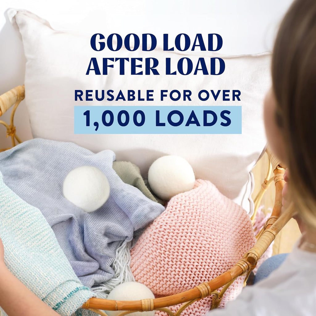 Wool Dryer Balls (3 Count) - Made from 100% New Zealand Wool - Biodegradable Dryer Balls - Shorten Dry Times, Soften