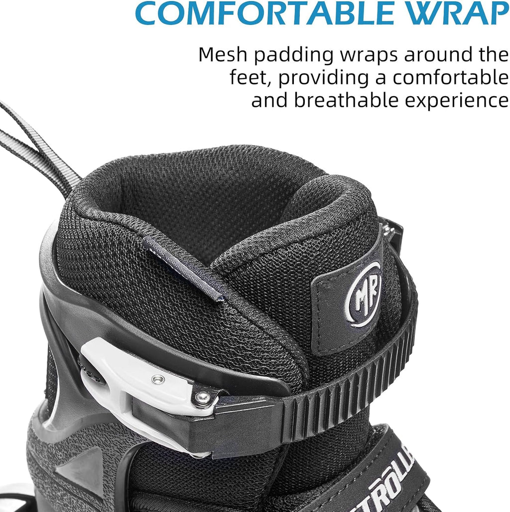 Adult Inline Skates for Men Women Teens | Comfortable Adjustable Recreational Skates Convenient Closure Entry Level