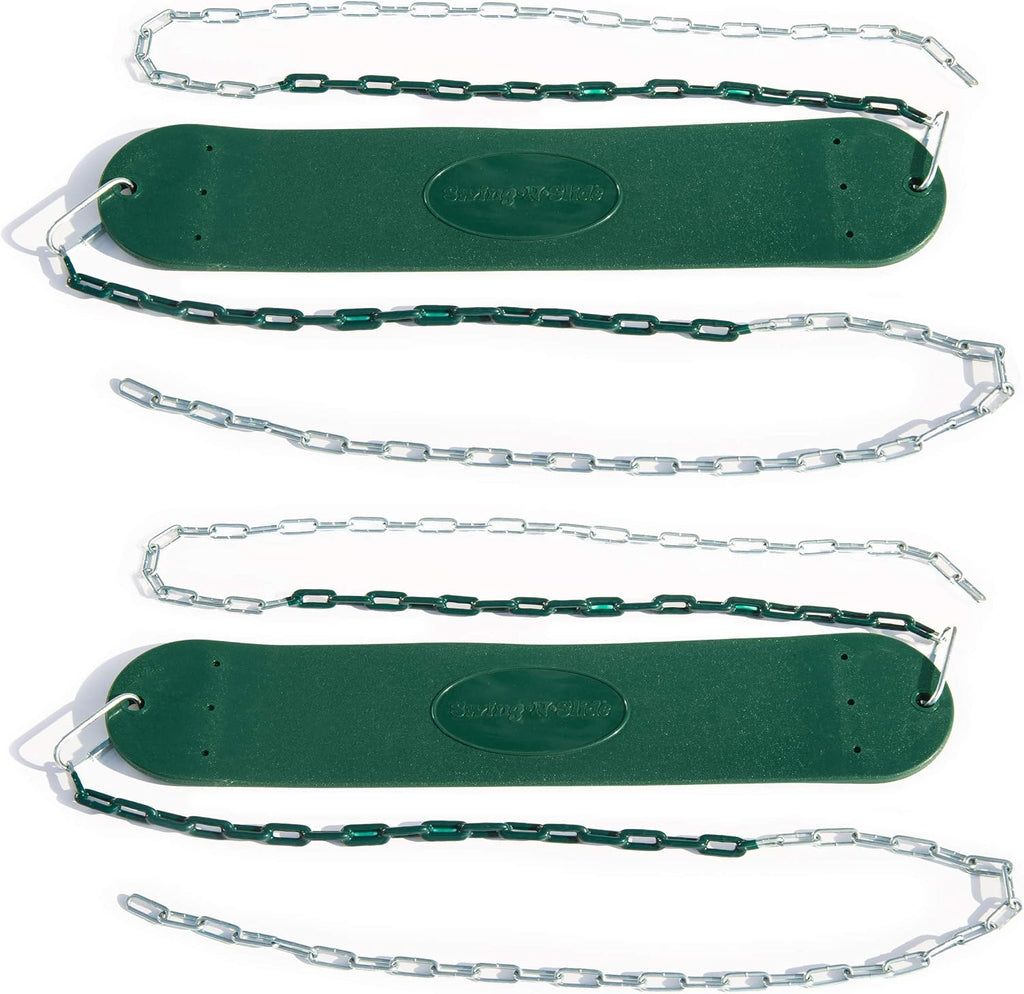 WS 5100 2 Pack of Green Swing Seats with Ring/Trapeze Combo Swing Swing Set Refresher Bundle, Green