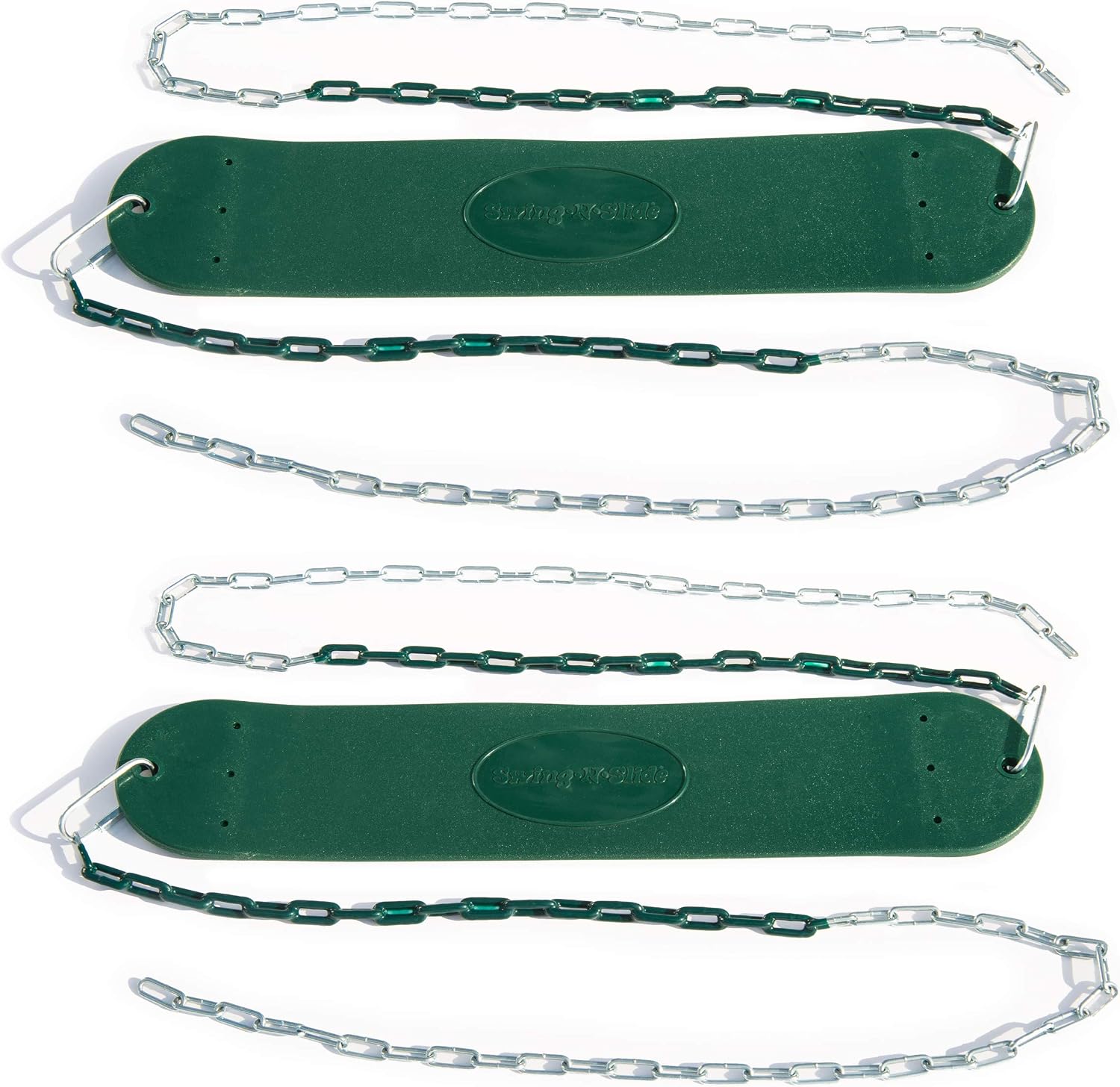 WS 5100 2 Pack of Green Swing Seats with Ring/Trapeze Combo Swing Swing Set Refresher Bundle, Green