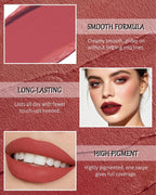 Matte Velvet Lipstick Long Lasting, Mauve Cream Smooth Lipstick for Women