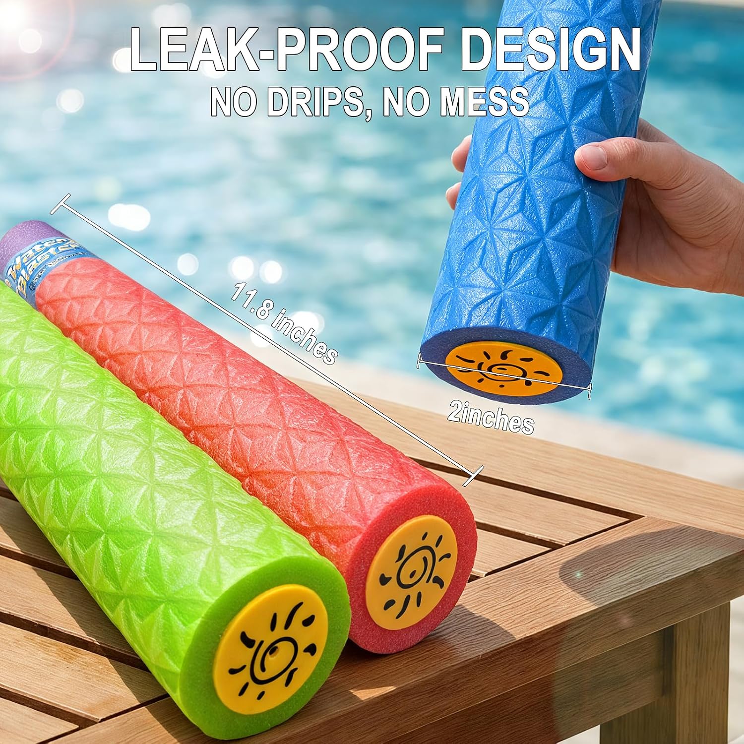 Water Gun Blaster for Kids Toddler: 3 Pack Pool Toys for Kids Foam Water Squirters - Outdoor Summer Swimming Beach