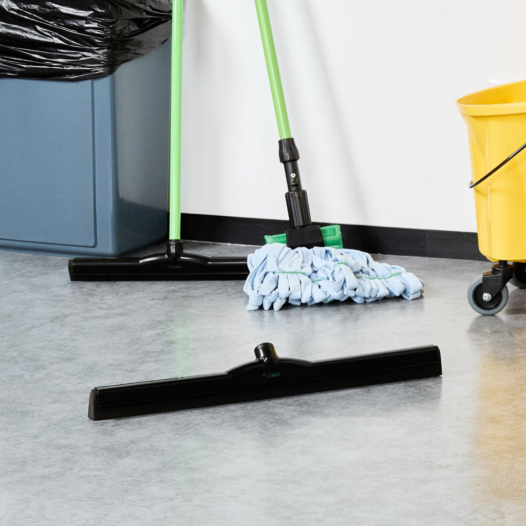 24 In Black Plastic Floor Squeegee, Foam Blade, 1 Ct