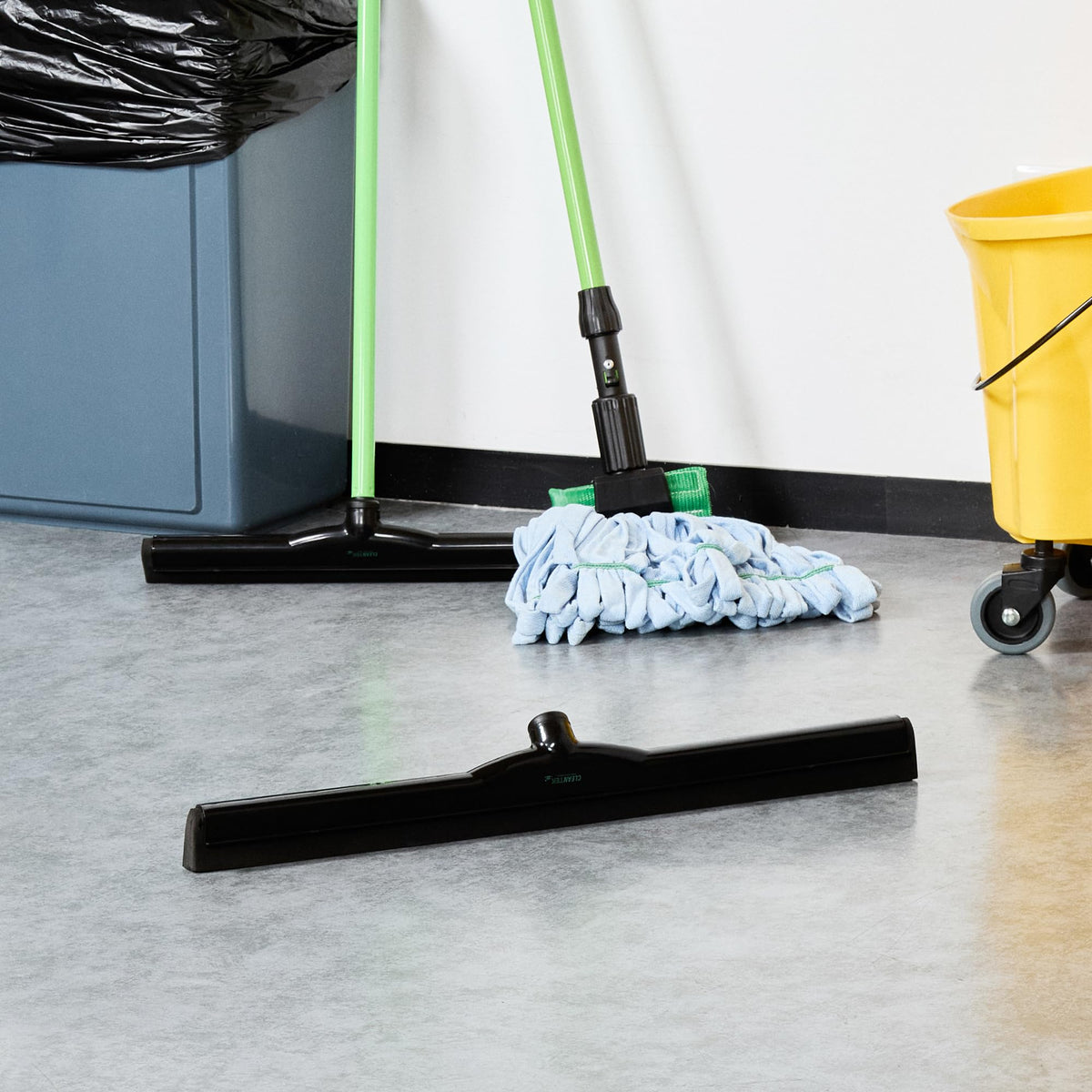 24 In Black Plastic Floor Squeegee, Foam Blade, 1 Ct