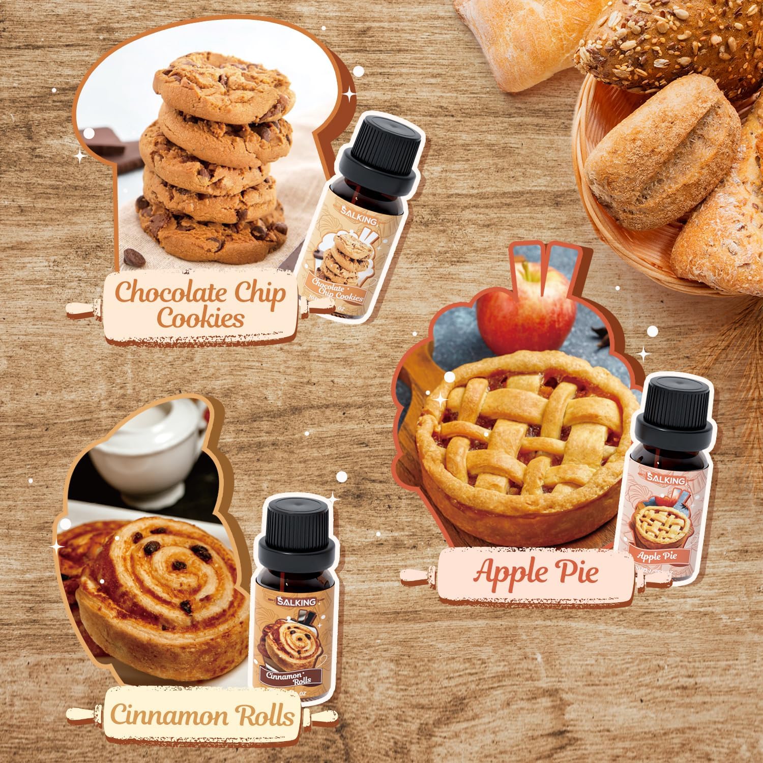 Bakery Fragrance Oils, Essential Oils Set for Diffuser for Home | Diffuser Oil for Candle Making Scents, Chocolate