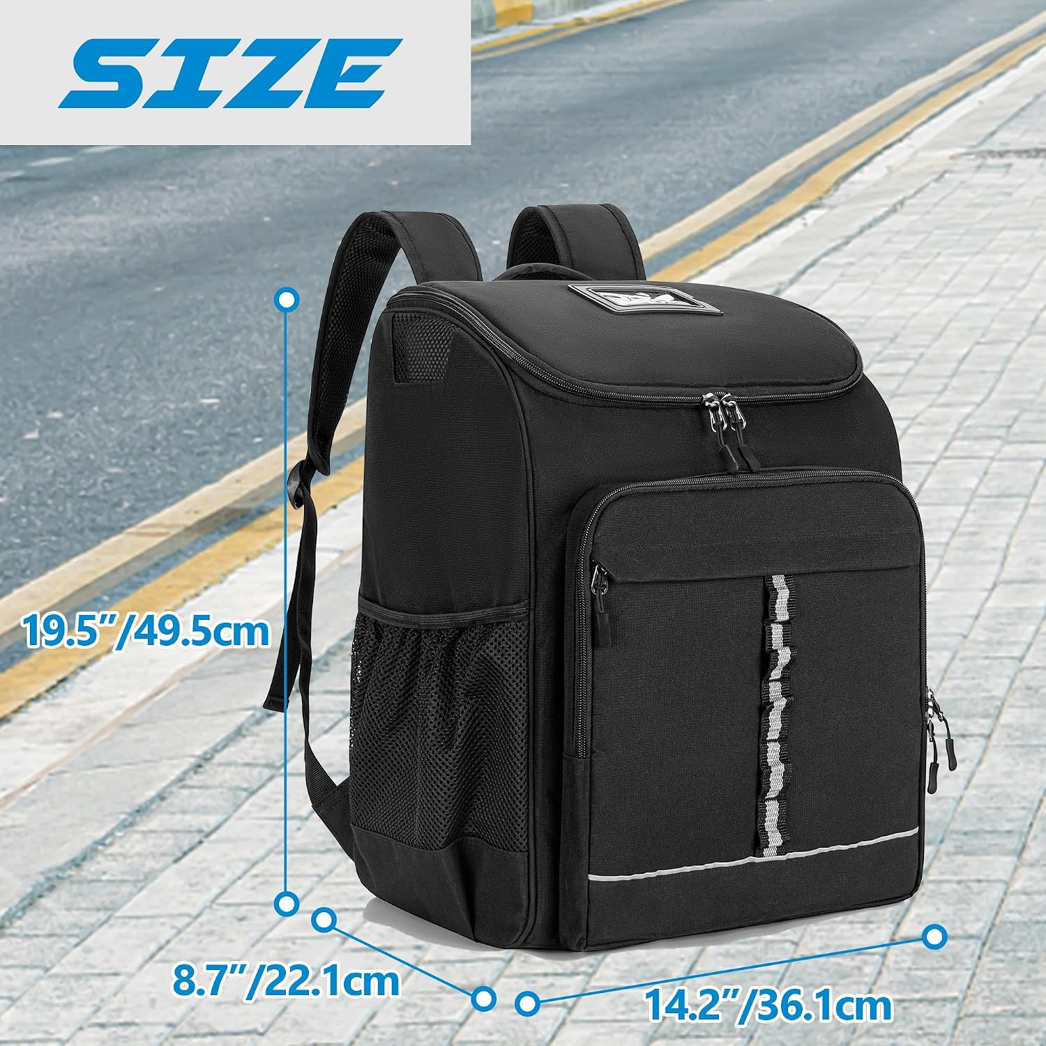 Roller Skate Bag Fits Shoes Up to US Mens 13, Inline Skate Backpack | Ice Skate Backpack with Top Helmet Pocket, Quad