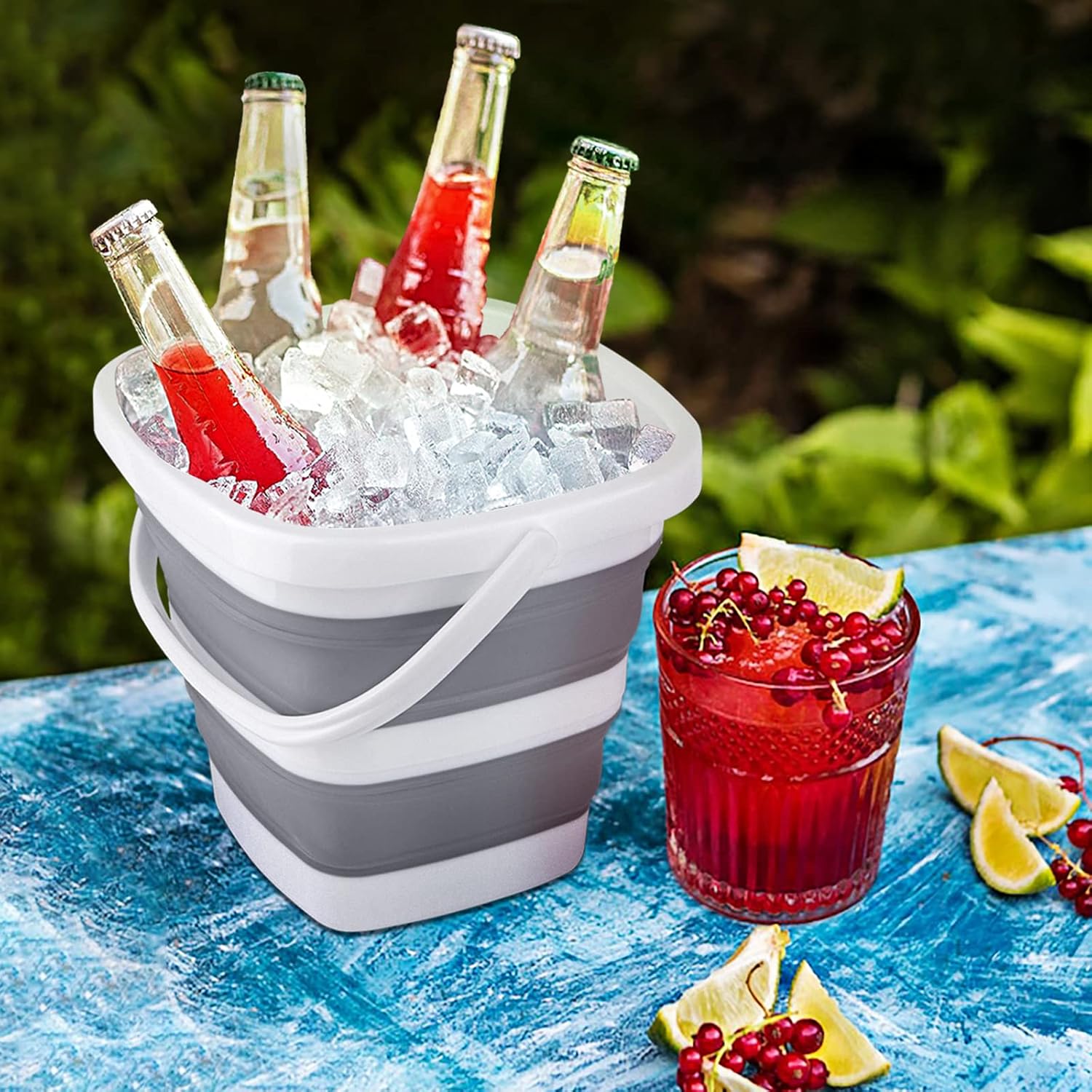 Collapsible Bucket, 5L 1.3Gallon Small Cleaning Mop Buckets for Household Outdoor Car Washing Tub Plastic Foldable
