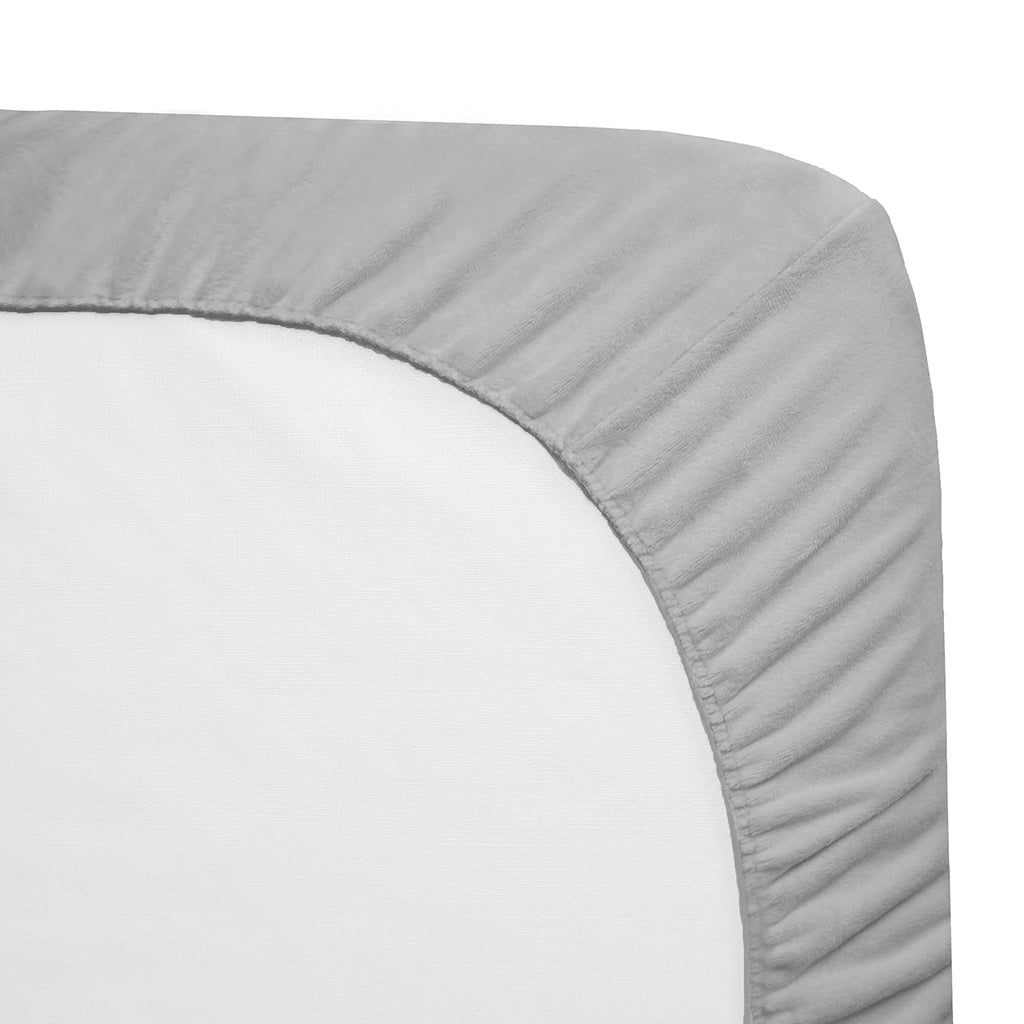 Heavenly Soft Chenille Fitted Crib Sheet 28" x 52", Warm and Cozy Neutral Chenille Sheet, Gray