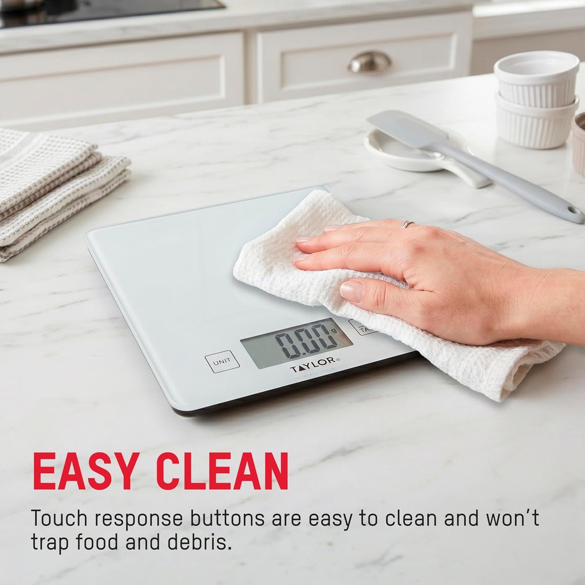 Compact Glass Kitchen Food Scale, 11 lb Capacity Digital Scale for Baking, Cooking, Meal Prep, Portion Control, Thin