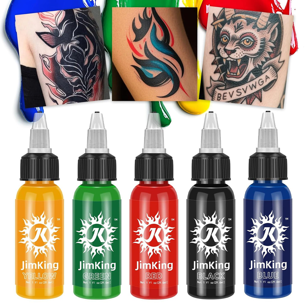 30ml Tattoo Ink, Tattoo Color Supply, 5 Colors Natural Plant Pigment for Permanent Makeup Tattoos, Long Lasting Vivid