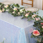 Aqua Tablecloth Rectangle 50X72 Inch Sequin Fabric Tablecloth Iridescent Aqua Sequin Tablecloth Overlay Glitter Table