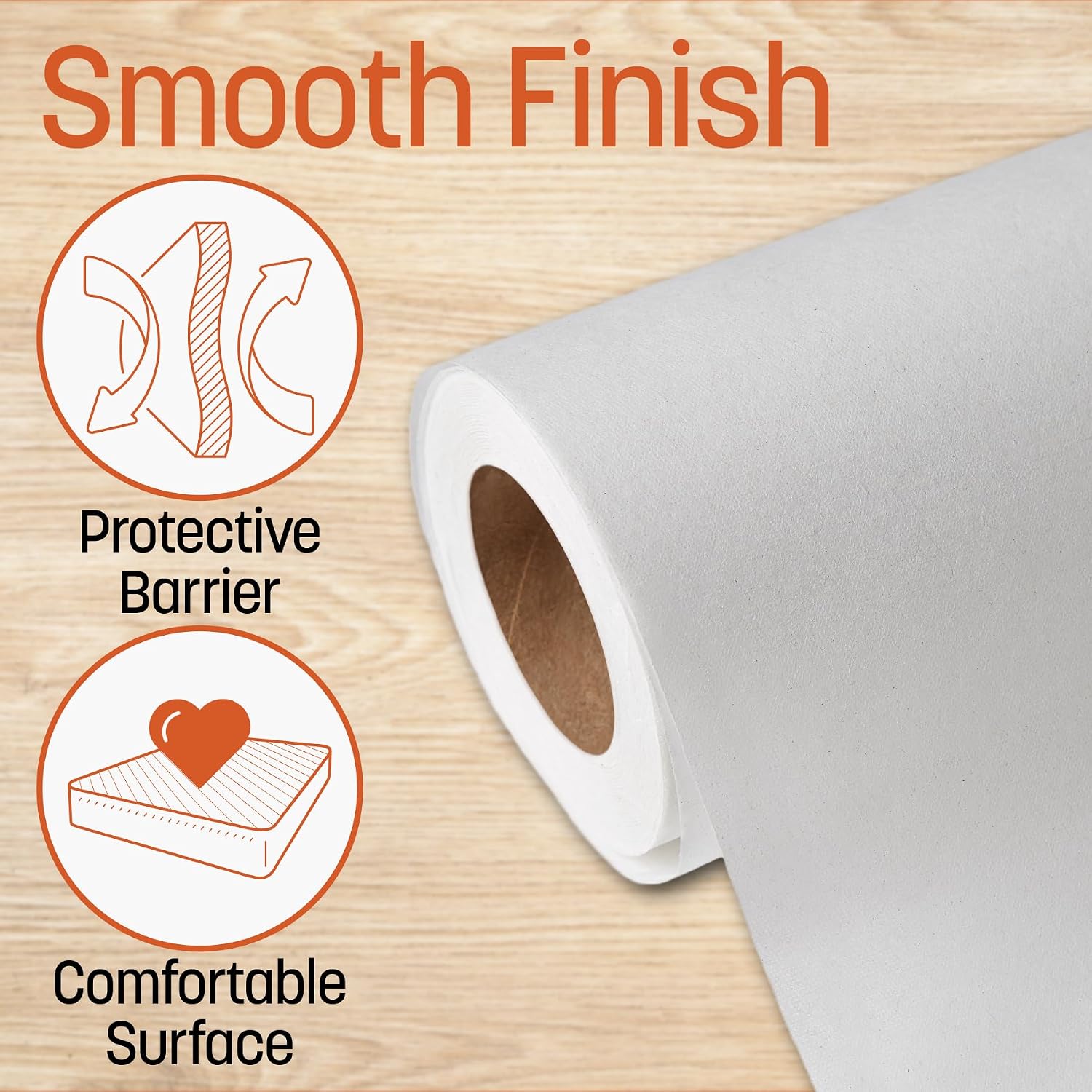 Headrest Exam Table Paper, Smooth, 8.5" x 225", 12 Rolls/Case, Disposable Medical Table Paper for Chiropractors