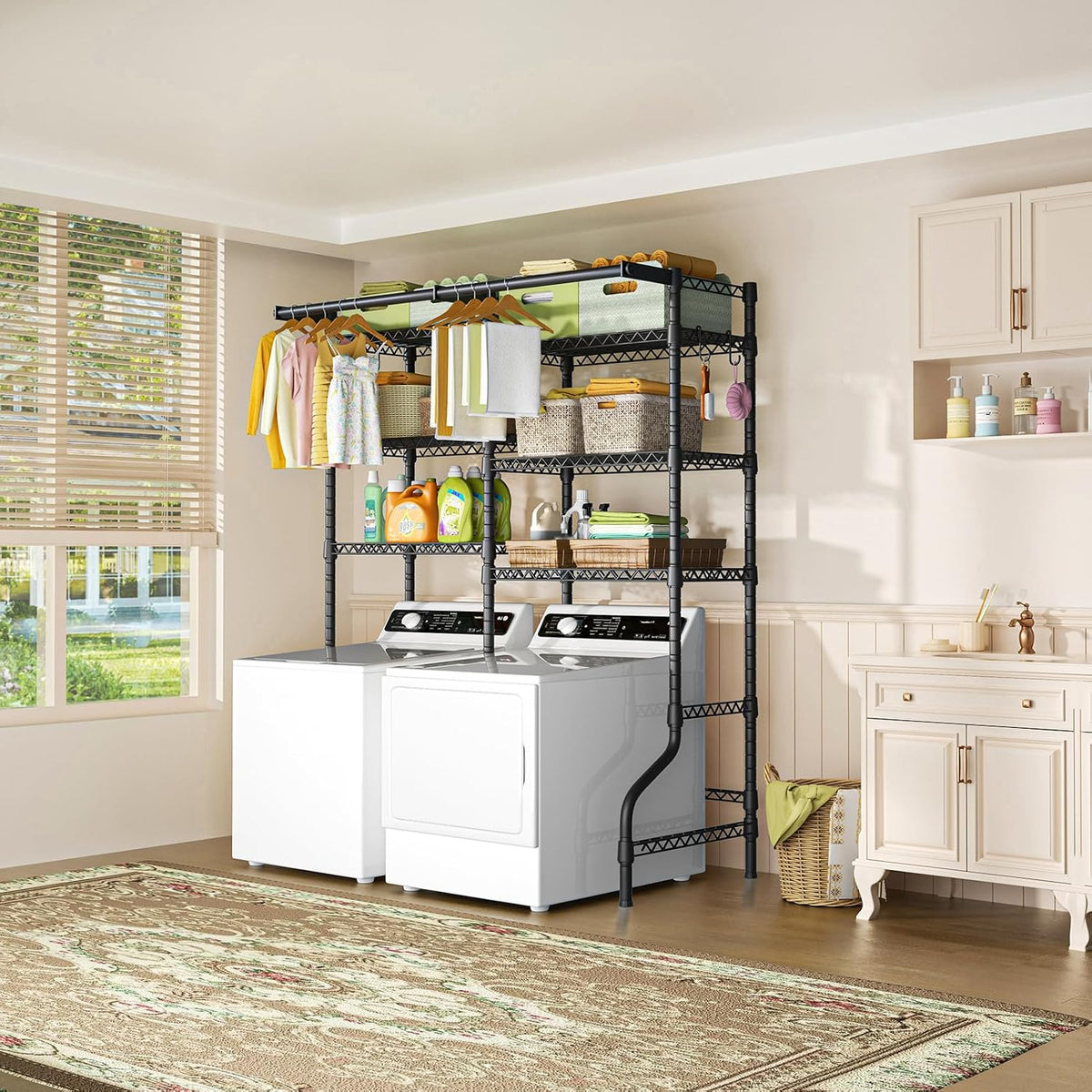 U13 Over Washer and Dryer Storage Shelves, Laundry Room Standing Shelf