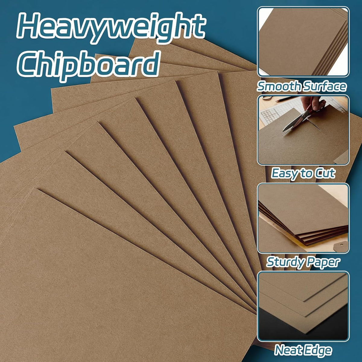 20 Pack 8.5x11 Brown Chipboard Sheets Craft Cardboard