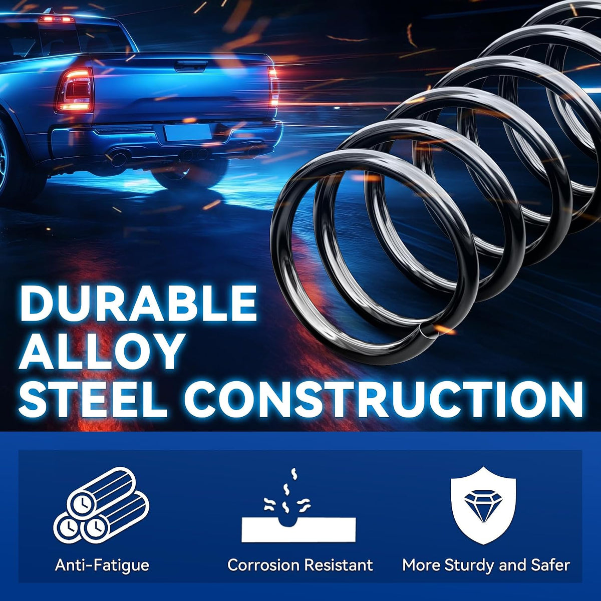 Heavy Duty Rear Coil Springs Compatible with 2019-2025 Ram 1500 2WD 4WD