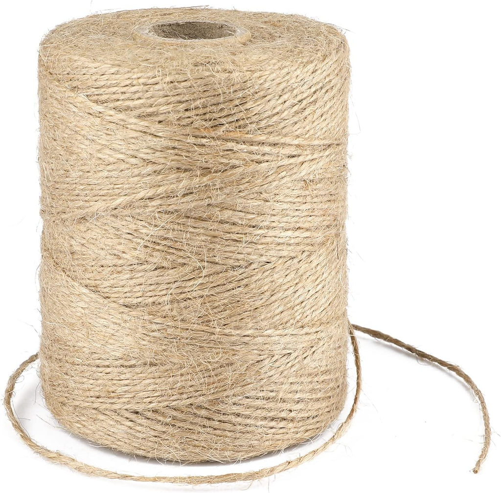 Natural Jute Twine 1.5MM, 984 Feet Gift Wrapping Twine String