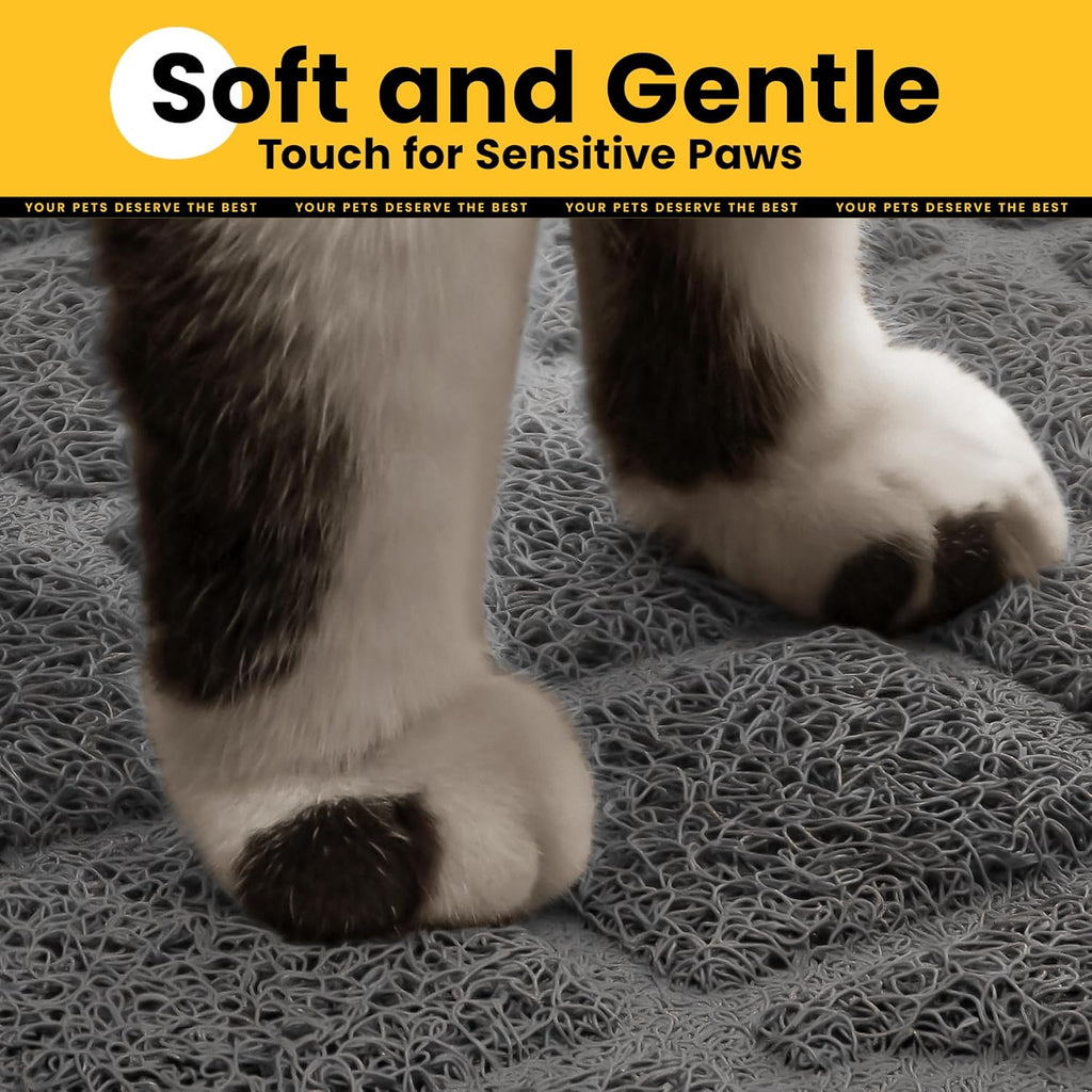 Cat Litter Mat Litter Trapping Mat, Premium Durable PVC Grid Mesh with Scatter Control, Non-slip, Less Waste Cat