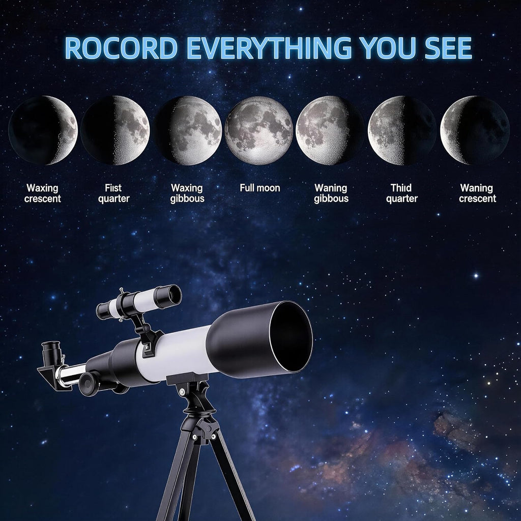 Telescope for Adults, 70mm Aperture 400mm Refractor Telescope for Astronomy Beginners with AZ Mount Tripod & Phone