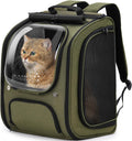 Cat Backpack Carrier,Large Space Cat Bubble Backpack,Ergonomic,Green