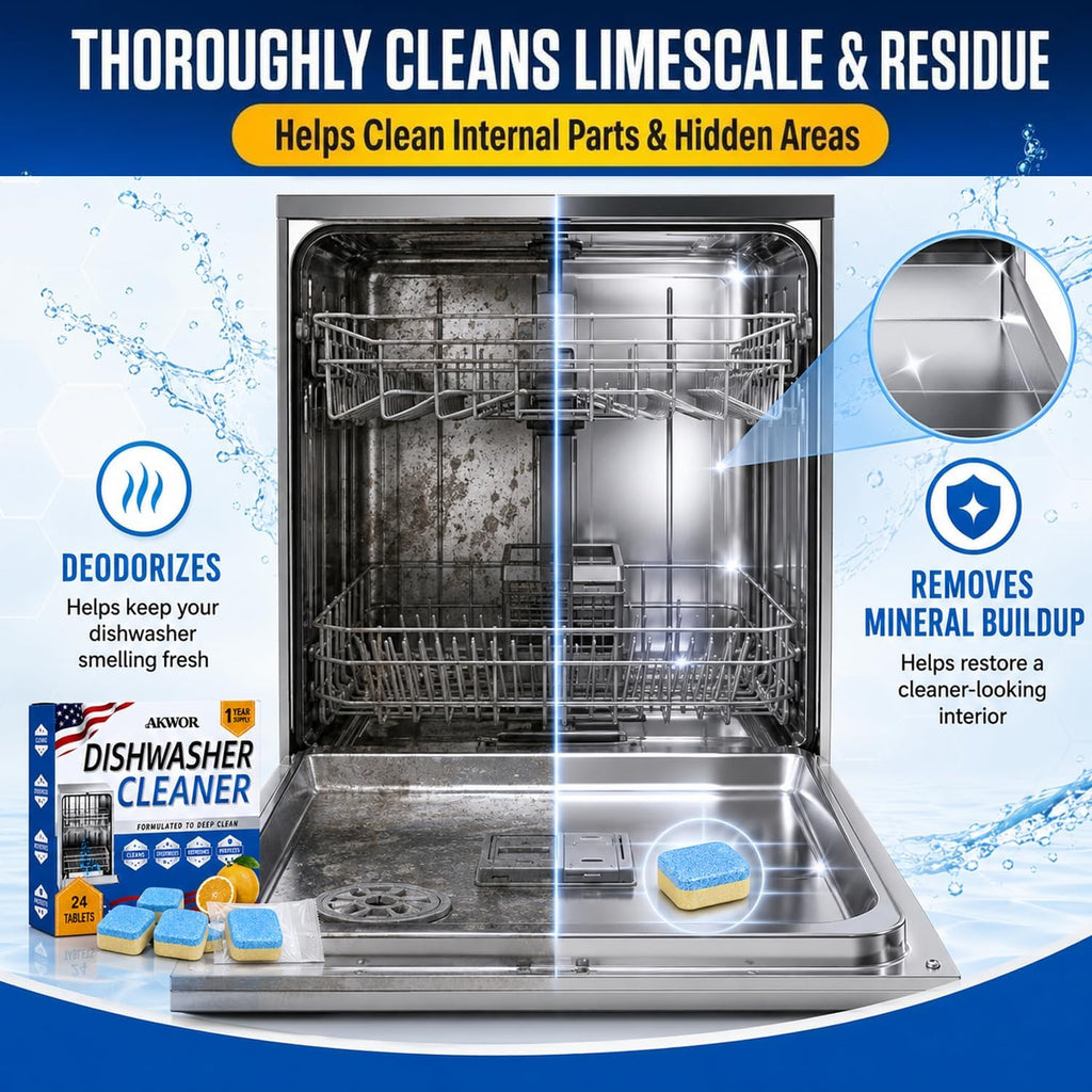 Enzyme Dishwasher Cleaner Tablets Ultra, Eliminator Odor 24 Count