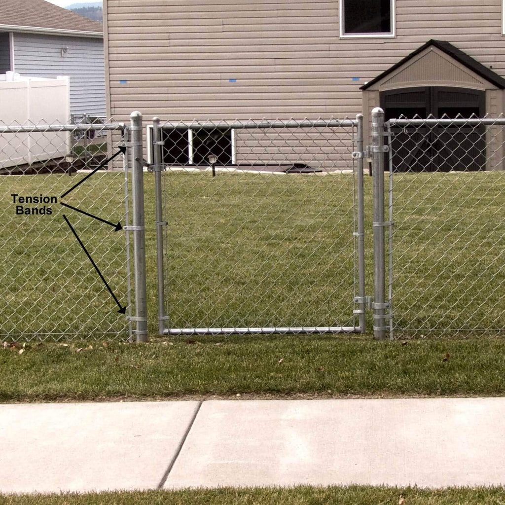 4" Tension Band for Chain Link Fence - Use for 4" Outside Diameter Post/Pipe - Galvanized Chain Link Tension Band