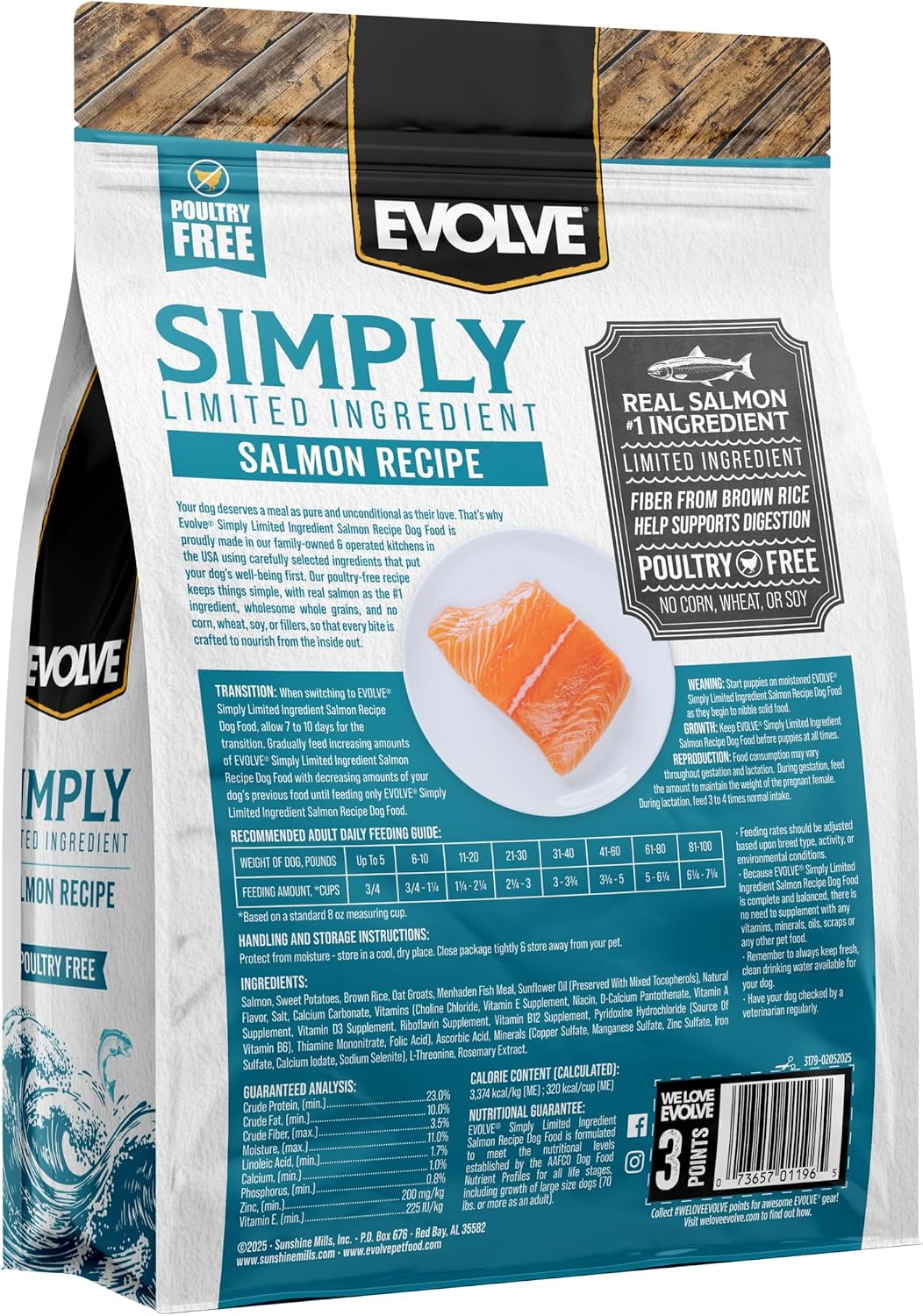 Simply Limited Ingredient Salmon Dry Dog Food Recipe, 4lb.