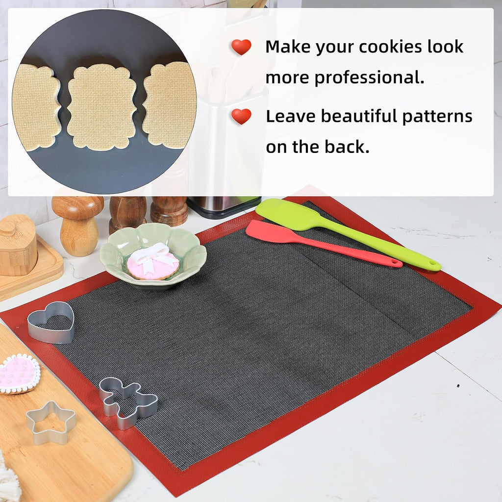 Perforated Silicone Baking Mat for Two-Thirds Size Pan, Non-Stick Eclair Baking Mat for 15x21 Big Sheet, Reusable