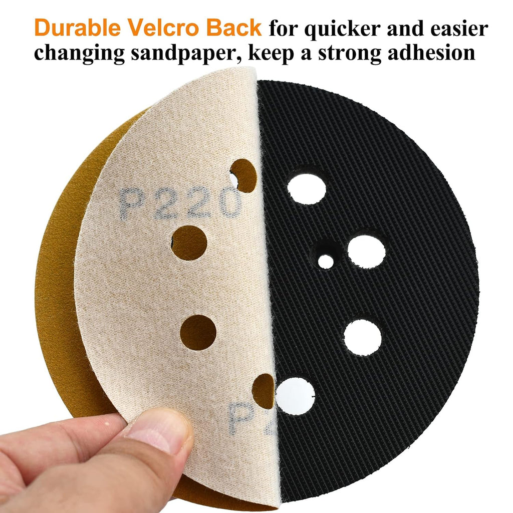 5-Inch 8-Hole Hook & Loop Sanding Discs 60-400 Mixed Grits, 105-Pack | 60 80 120 150 220 320 400 Assorted Grits, 5"