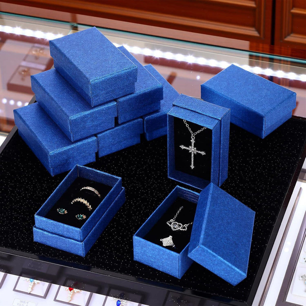 36 Pcs Jewelry Gift Boxes Bulk, Blue, 3.2 x 2 x 1.2 Inch