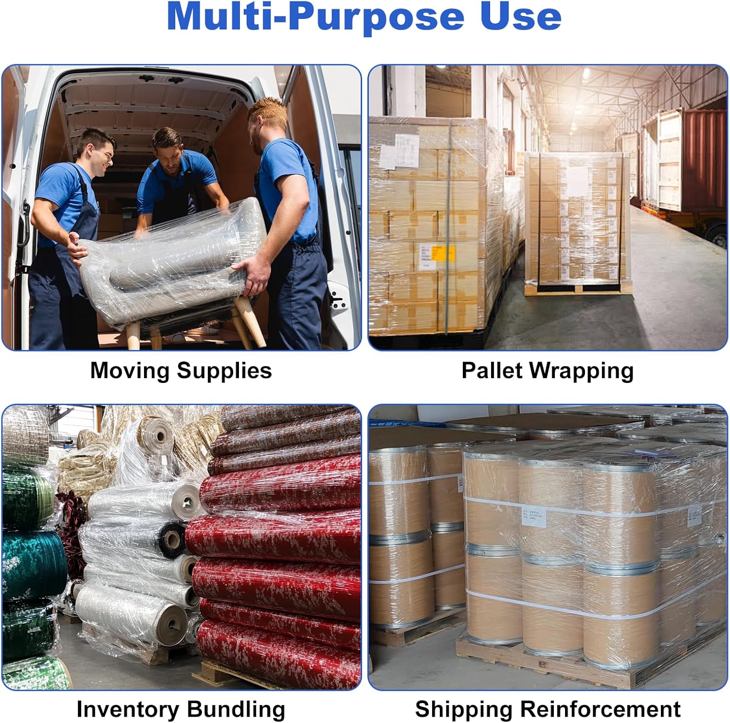 2-Pack Mini Stretch Wrap Film 80 Gauge 5.1" x 1000ft Clear Hand Wrap | Industrial Clear Mini Stretch Wrap with