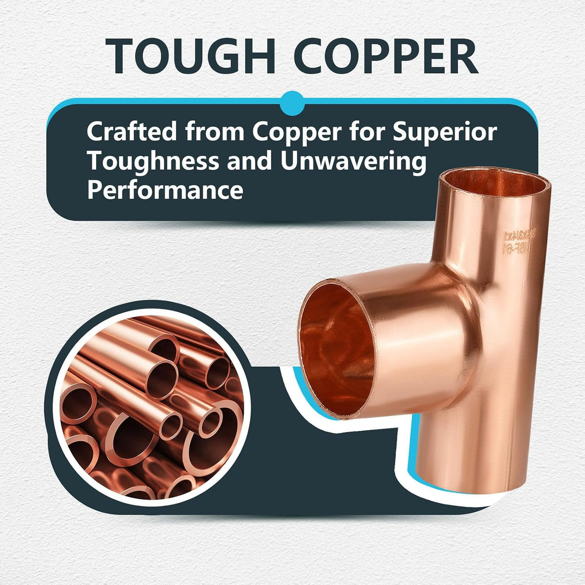 5Pack Seelink 3/4" C x 3/4" C x 1" C Reducing Copper Sweat Tee(COPPER109-5)