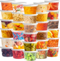 50 Sets 16 Oz Plastic Deli Containers with Lids - Food Storage Containers with Lids - Clear Airtight Meal Prep