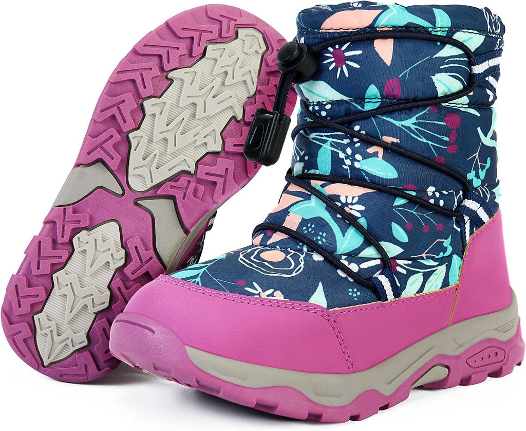 Toddler Snow Boots Boys Girls Winter Shoes Waterproof Slip Resistant Outdoor Warm Boots for Little Kids