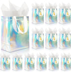 12 Pack Reusable Gift Bags with Handles & 24 Tissue Papers