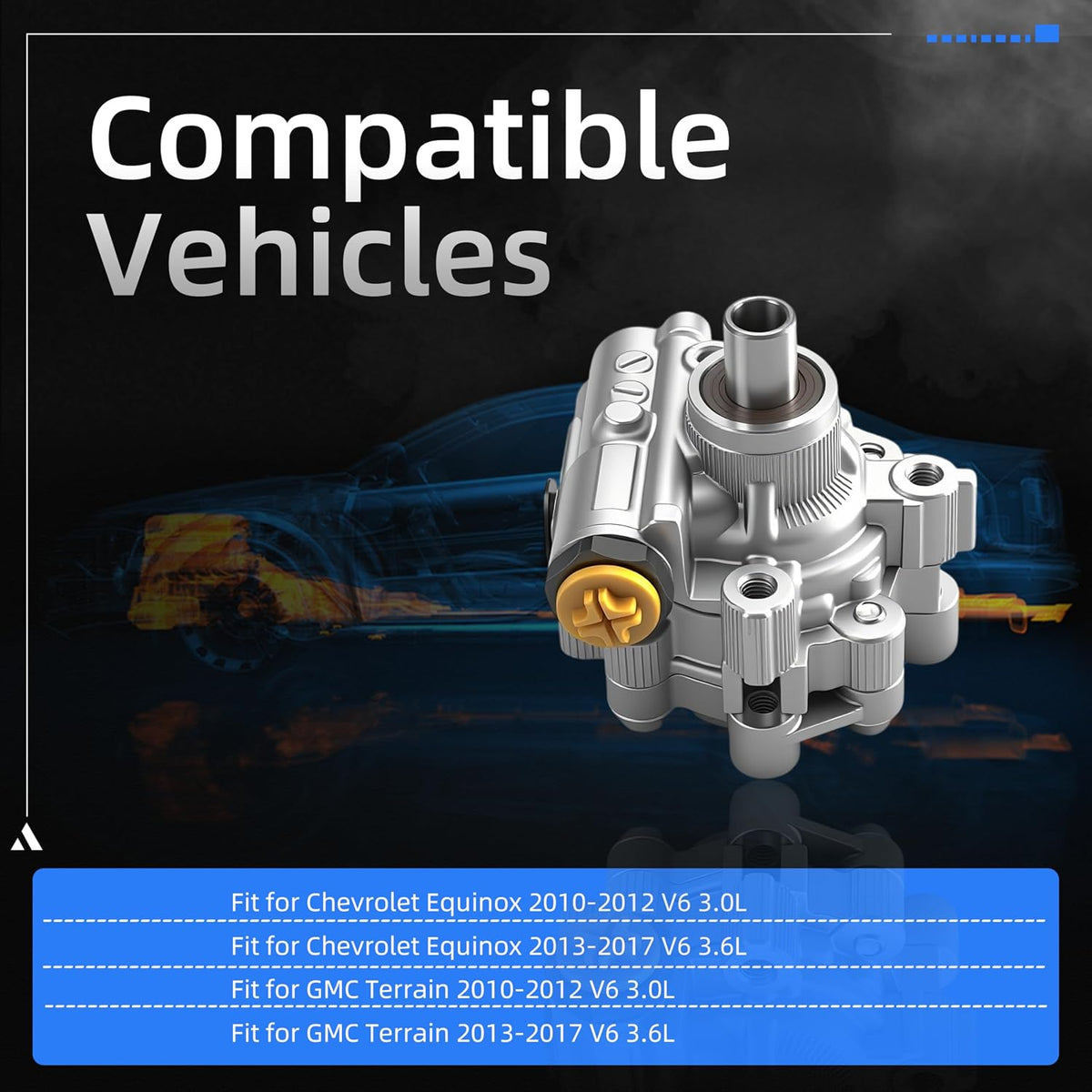 Power Steering Pump for Chevrolet Equinox 3.0L 10-12 & 3.6L 13-17
