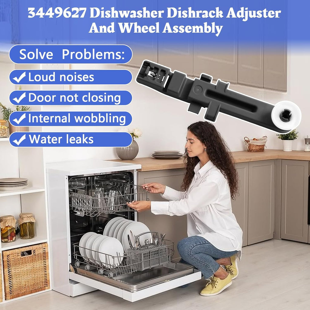 2 Pack W10571738 Dishwasher Upper Dishrack Adjuster And Wheel Assembly
