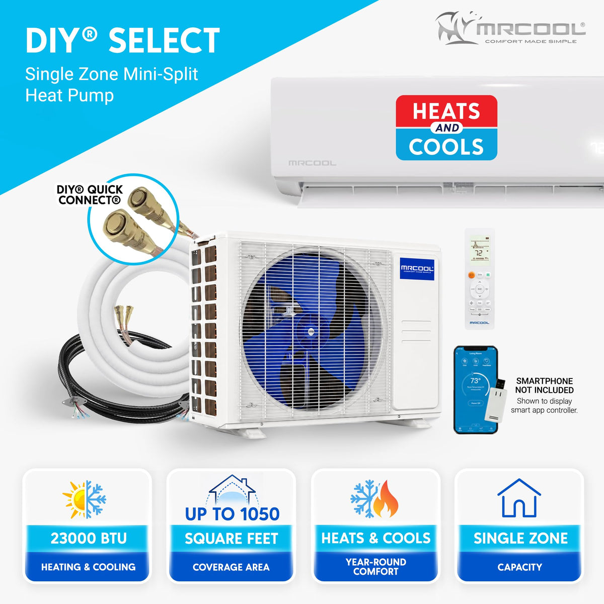 MRCOOL DIY Select 24000 BTU Mini Split AC/Heating System, 230V Heat Pump