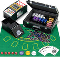Poker Chip Set, 300 PCS 14 Gram Clay Poker Chips w/Case, Automatic Card Shuffler, 2 Decks Cards, 5 Dices, Card Shoe