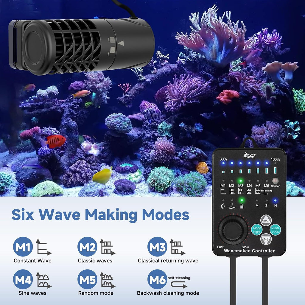 Aquarium Wave Maker Magnetic Adjustable Cross Flow Pump, 15W