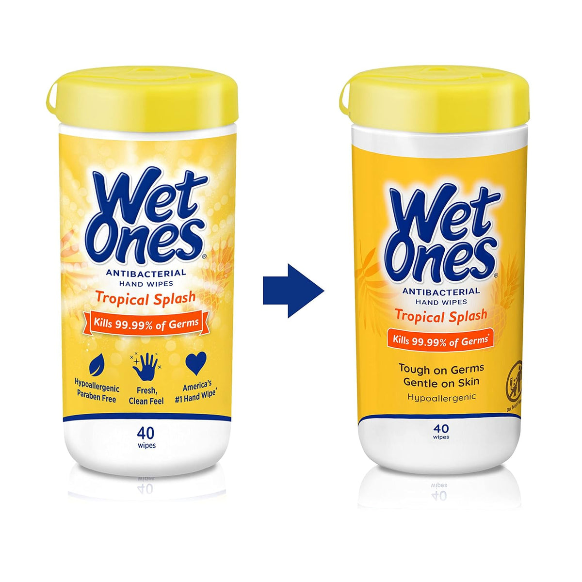 Antibacterial Hand Wipes, Tropical Splash, 40 ct Canister (6 Pack)