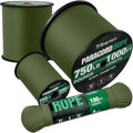 Paracord Rope 750 lb - 1000ft / 500ft / 200ft / 100ft 5/32" Parachute Cord 4MM 12-Strand para Cord - Heavy Duty Spool