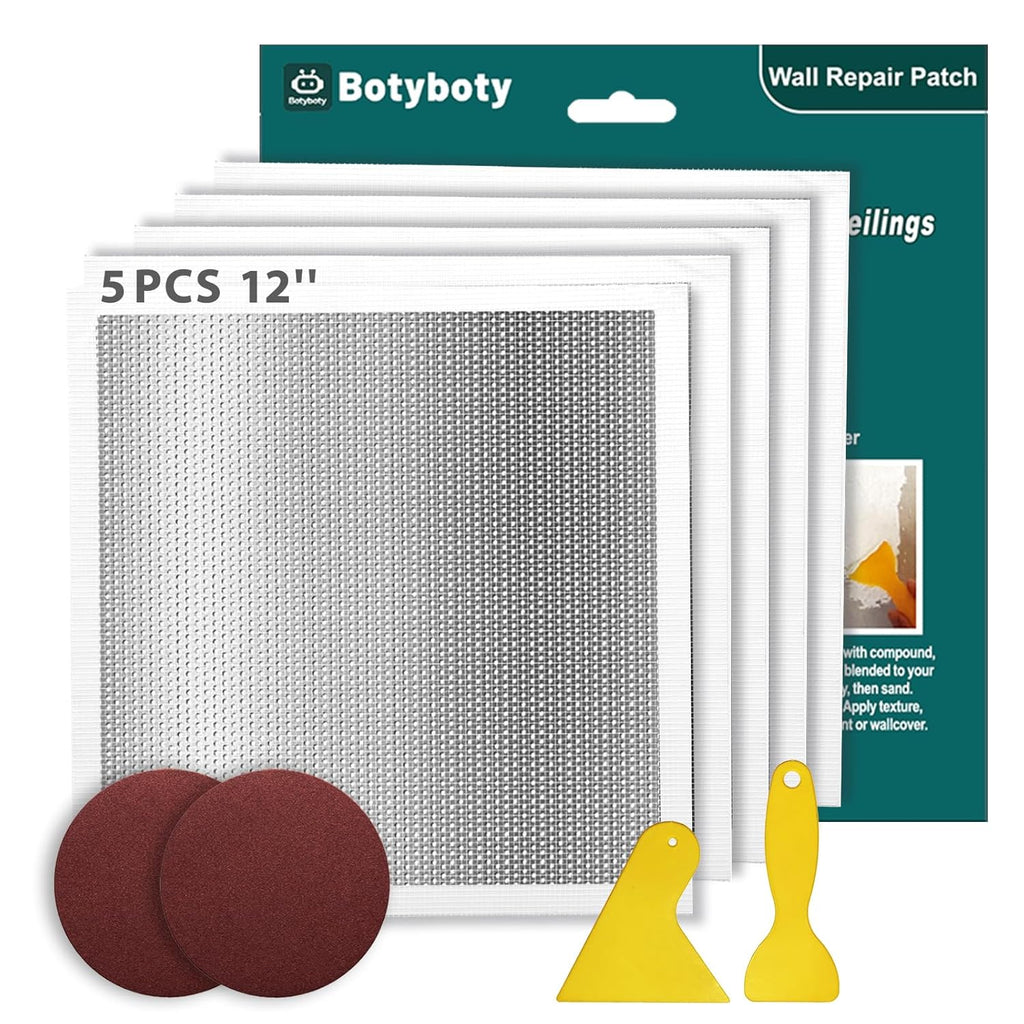 Drywall Repair Kit 12 x 12 Inch Drywall Patch Kit Large Hole (5Pcs) Wall Patch Repair Kit for Ceiling Large Holes