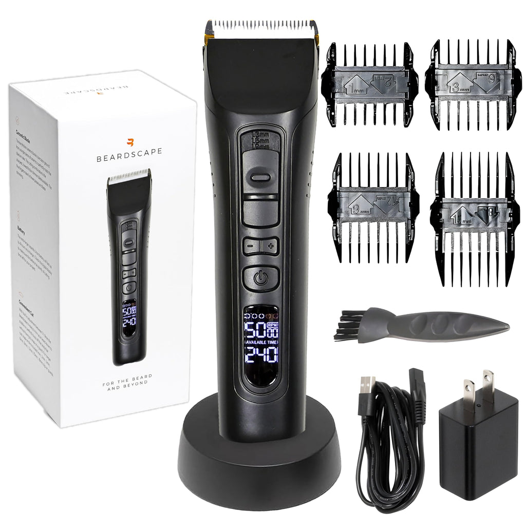 Beardscape V1 Cordless Beard Trimmer for Men with Ceramic Blade, Black