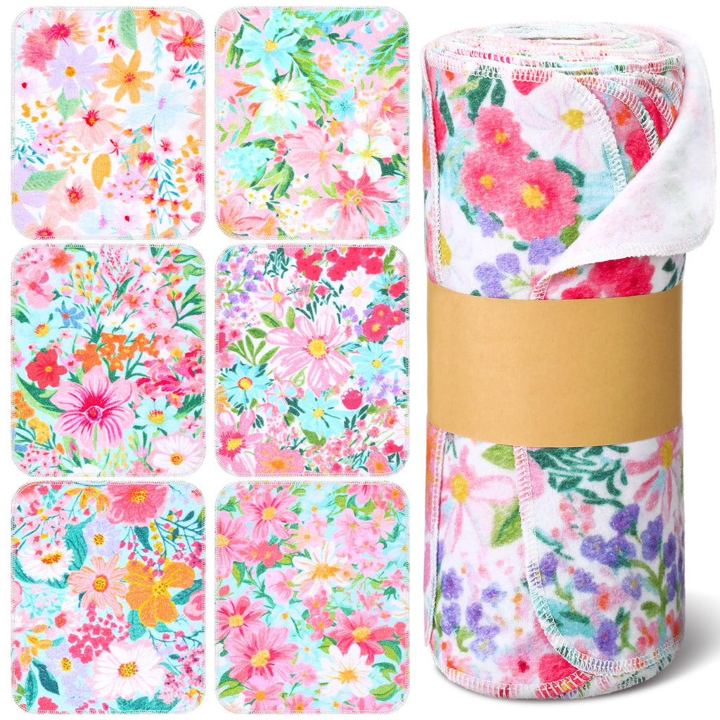 36 Pack Reusable Cloth Kitchen Paper Towel, Bright Flowers
